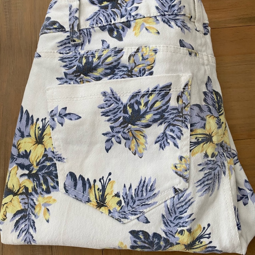 Ivory floral jeans